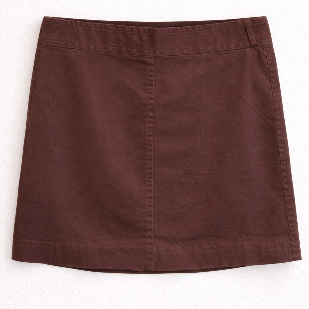 Banana Republic Brown Mini Skirt Stretch Cotton A-Line Size 6
